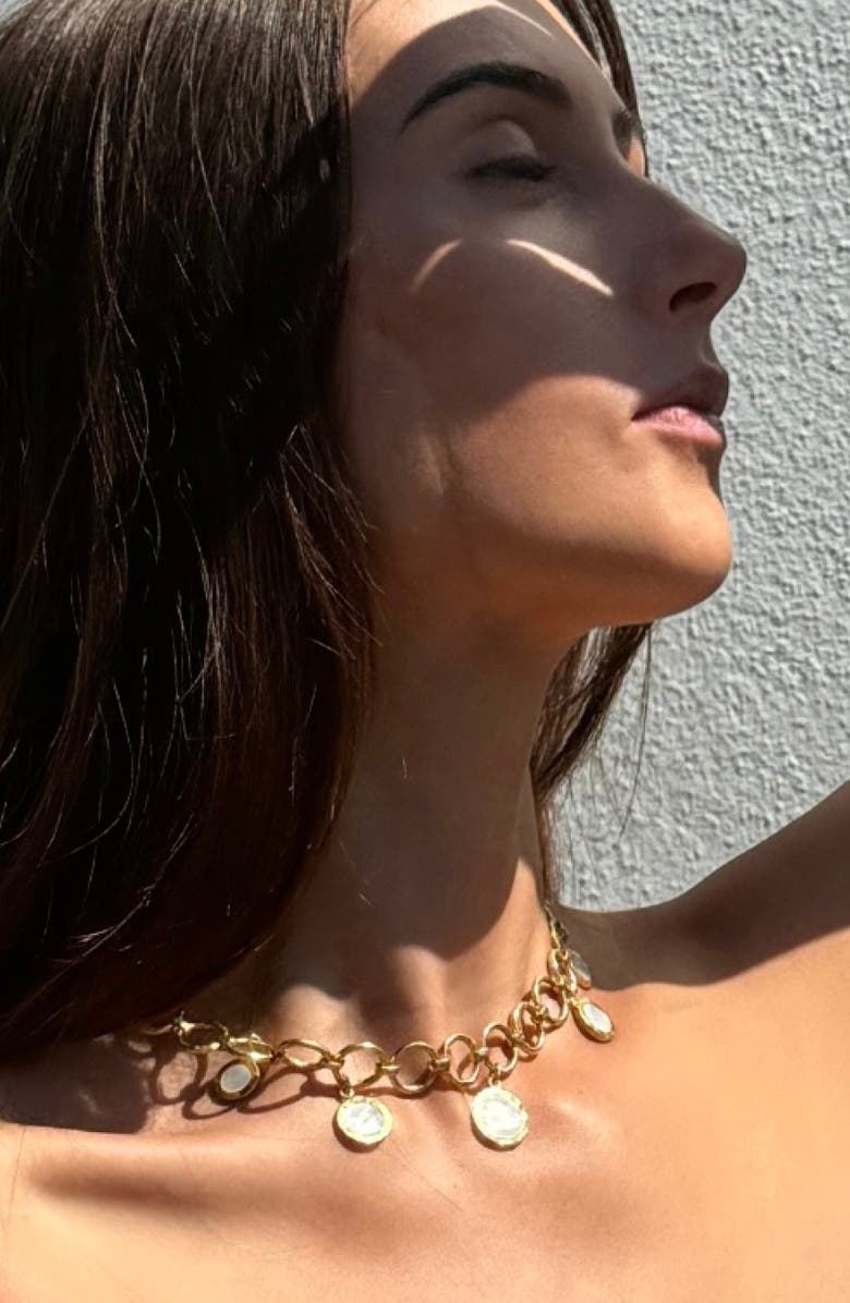 Freya Rose Forged Circular Necklace, Gold, Alternate, color, Gold