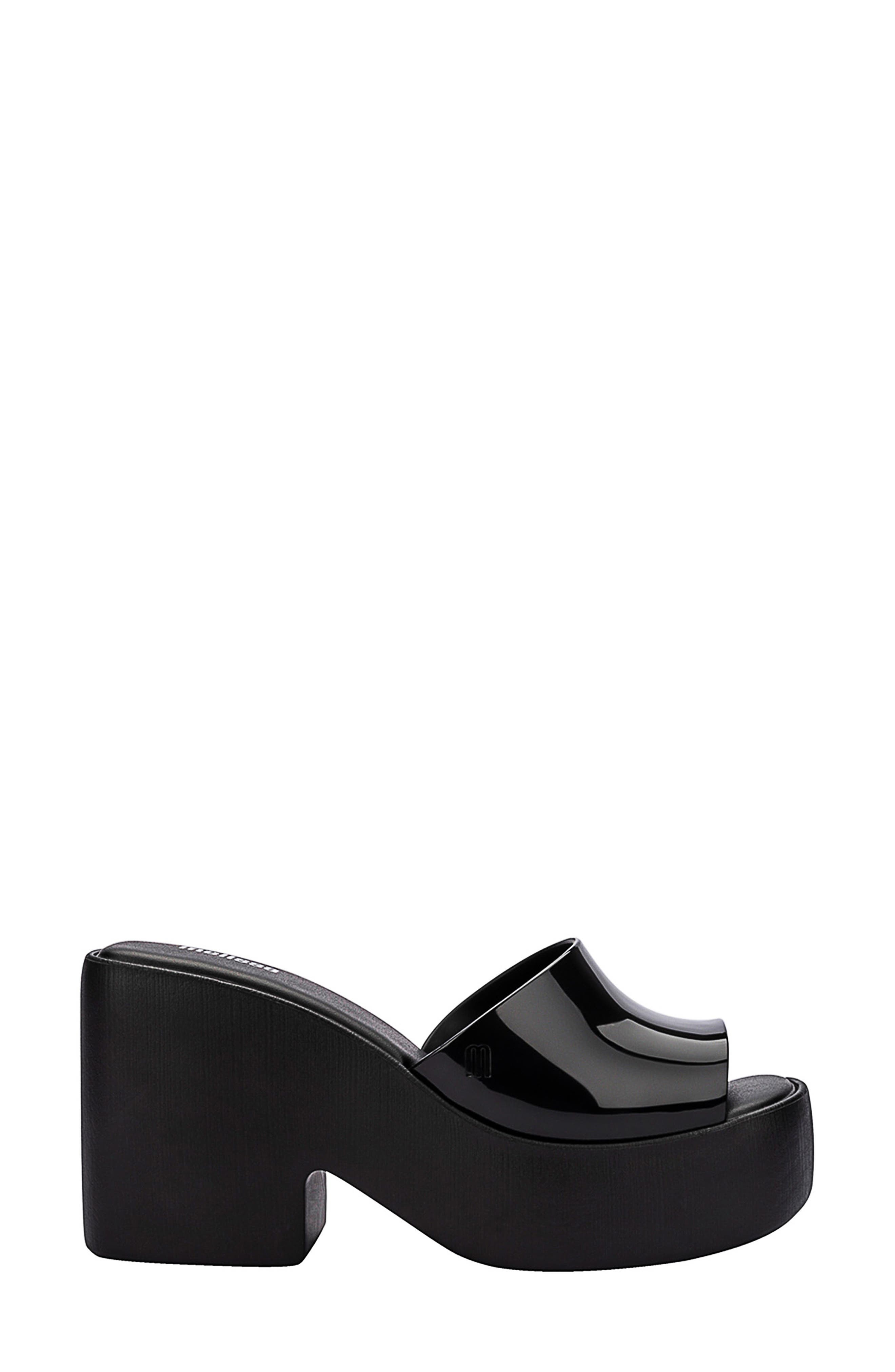 Melissa Posh Platform Slide Sandal, Alternate, color, Black