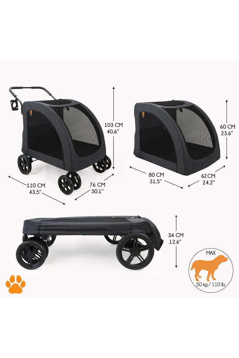 Raincover Pet Stroller, 110 Pound Capacity, Alternate, color, Black