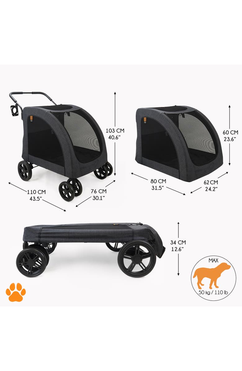 My Duque Raincover Pet Stroller, 110 Pound Capacity, Alternate, color, Black