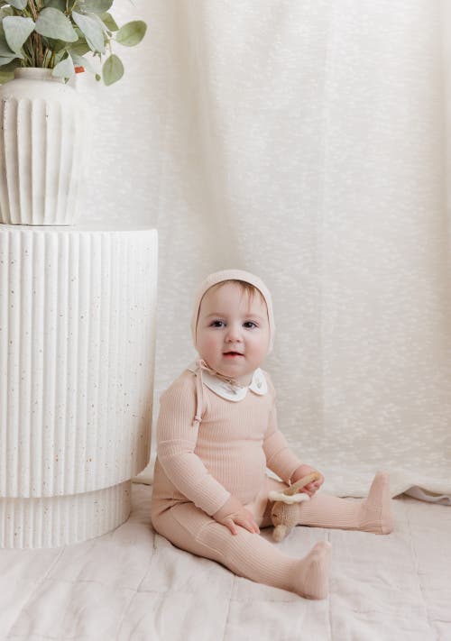 Ely's & Co. Organic Cotton Embroidered Collar Collection In Pink