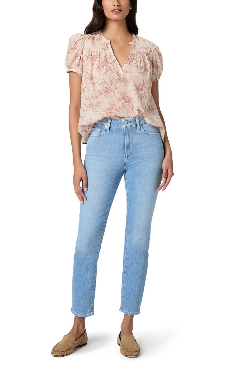 PAIGE Marlena Floral Cotton Top, Alternate, color, Bone / Sunset