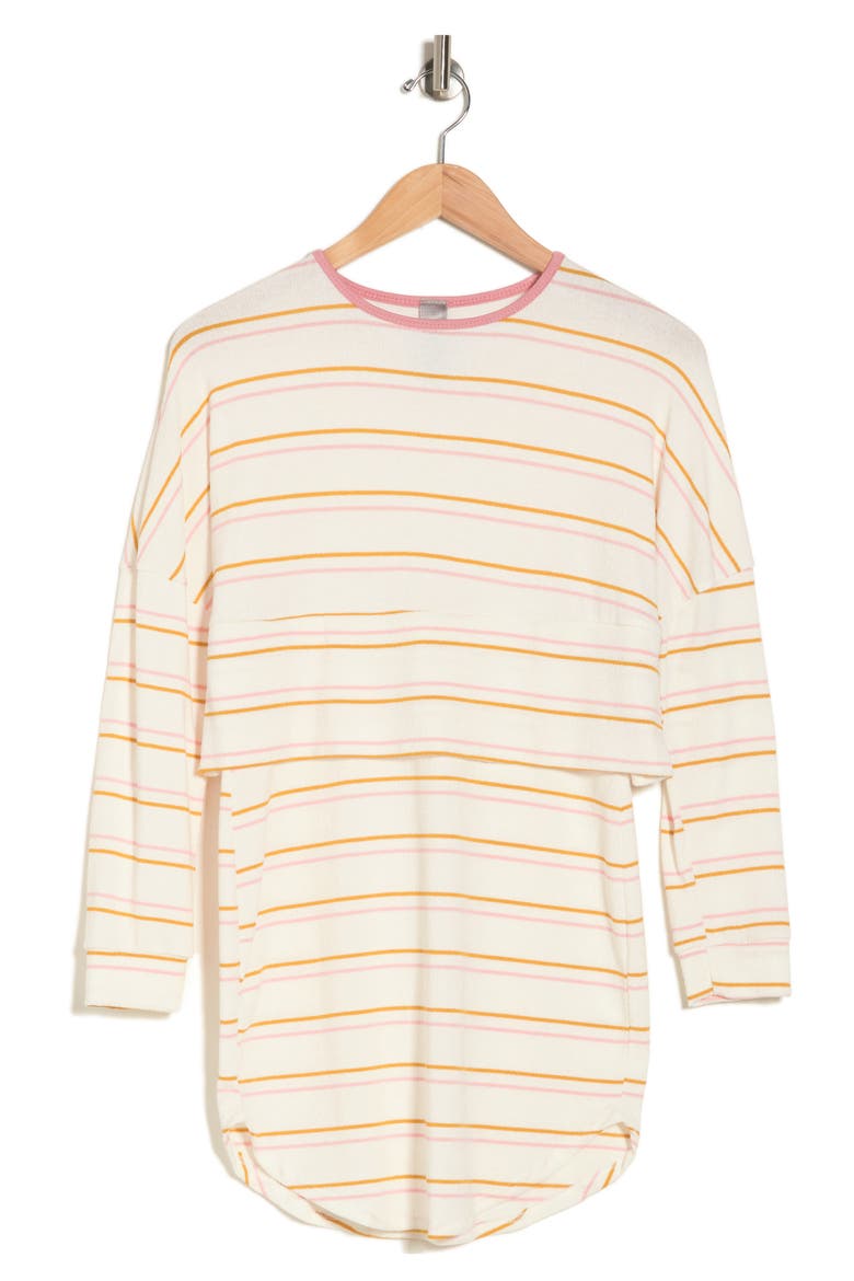 Layered Long Sleeve Dress, Alternate, color, ICE CREAM