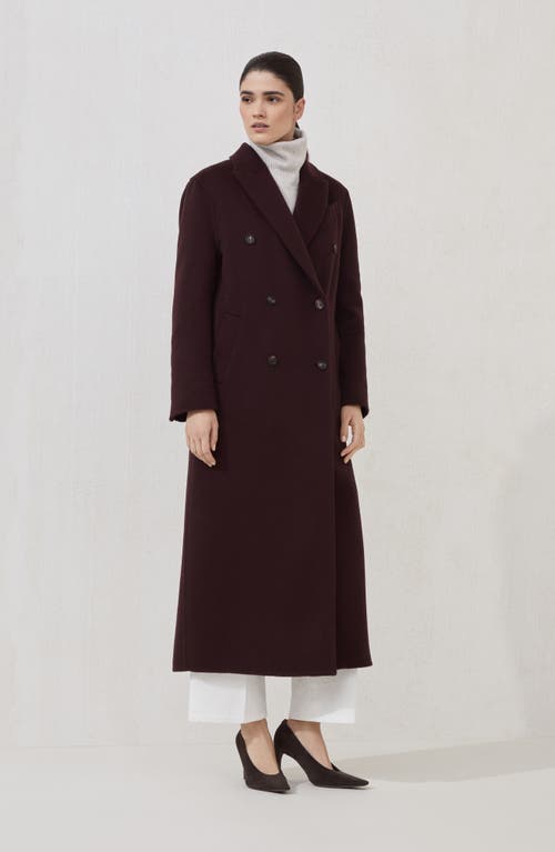 Brunello Cucinelli Brown Cashmere Coat With Monile Detailing In Brown