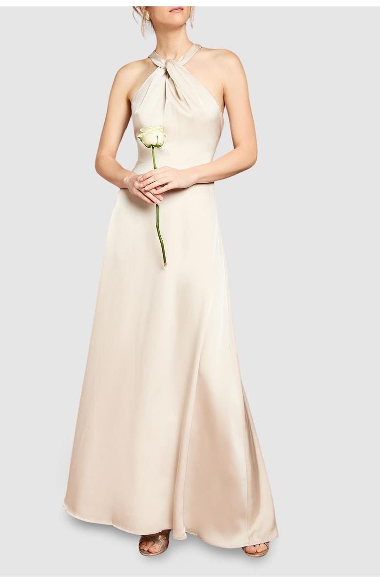 Coast Honoured Twist Halterneck Maxi Dress, Alternate, color, Champagne