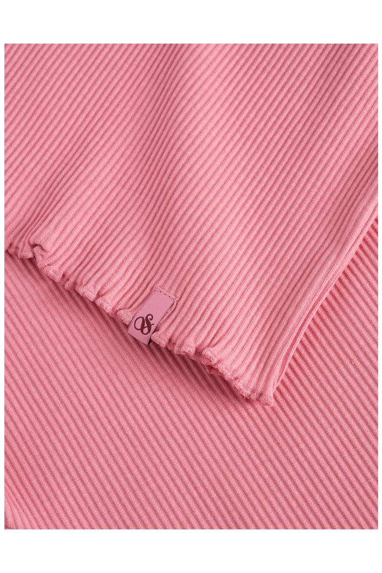 Kids' Lettuce Edge Stretch Cotton Rib T-Shirt, Alternate, color, ROSE PINK