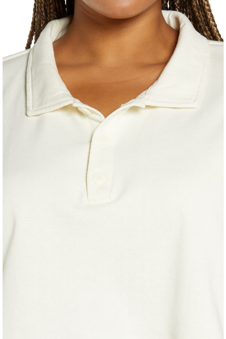 French Terry Crop Polo, Alternate, color, IVORY