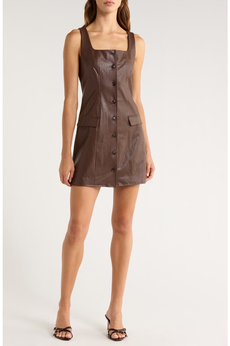 Rubie Sleeveless Faux Leather Minidress, Main, color, TAMARIND