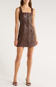 PAIGE Rubie Sleeveless Faux Leather Minidress