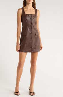 PAIGE Rubie Sleeveless Faux Leather Minidress