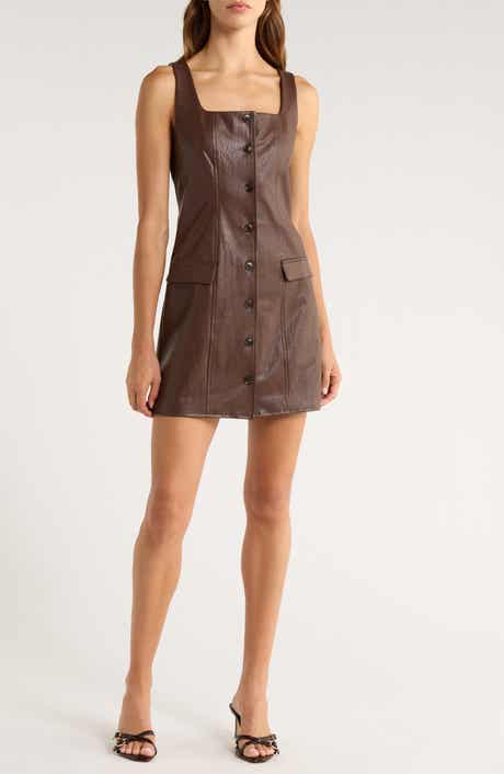 PAIGE Rubie Sleeveless Faux Leather Minidress