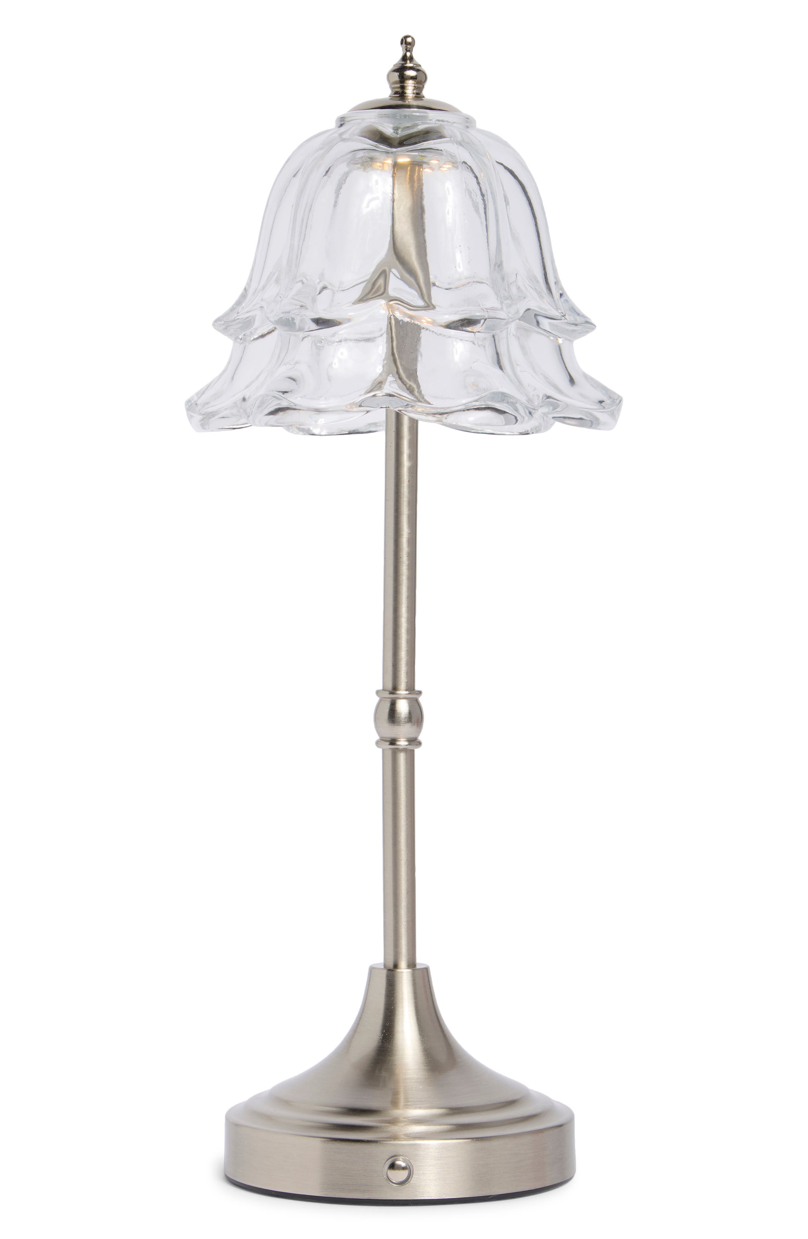 Floral Glass Shade Touch Table Lamp