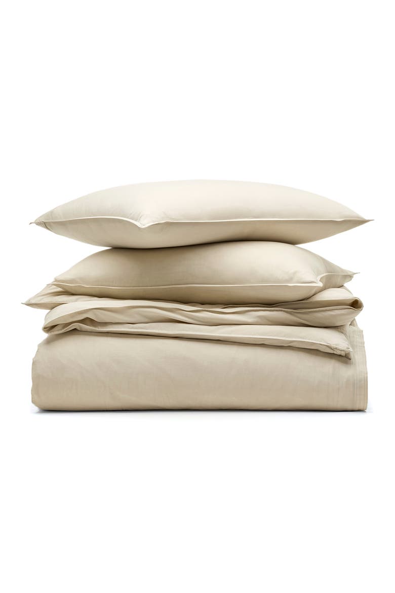 Signature Vintage Washed Organic Cotton Duvet Cover & Shams Set, Main, color, VINTAGE SAND