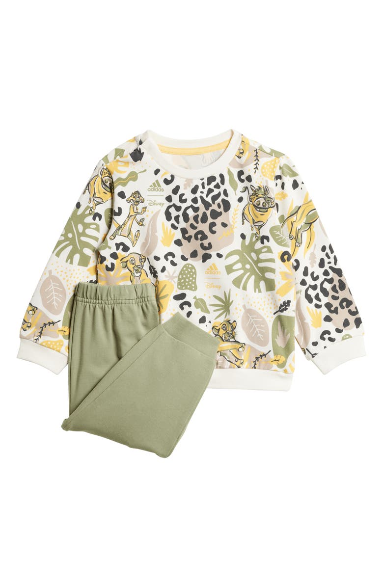 adidas x Disney Lion King Graphic Crewneck Sweatshirt & Joggers Set, Main, color, 