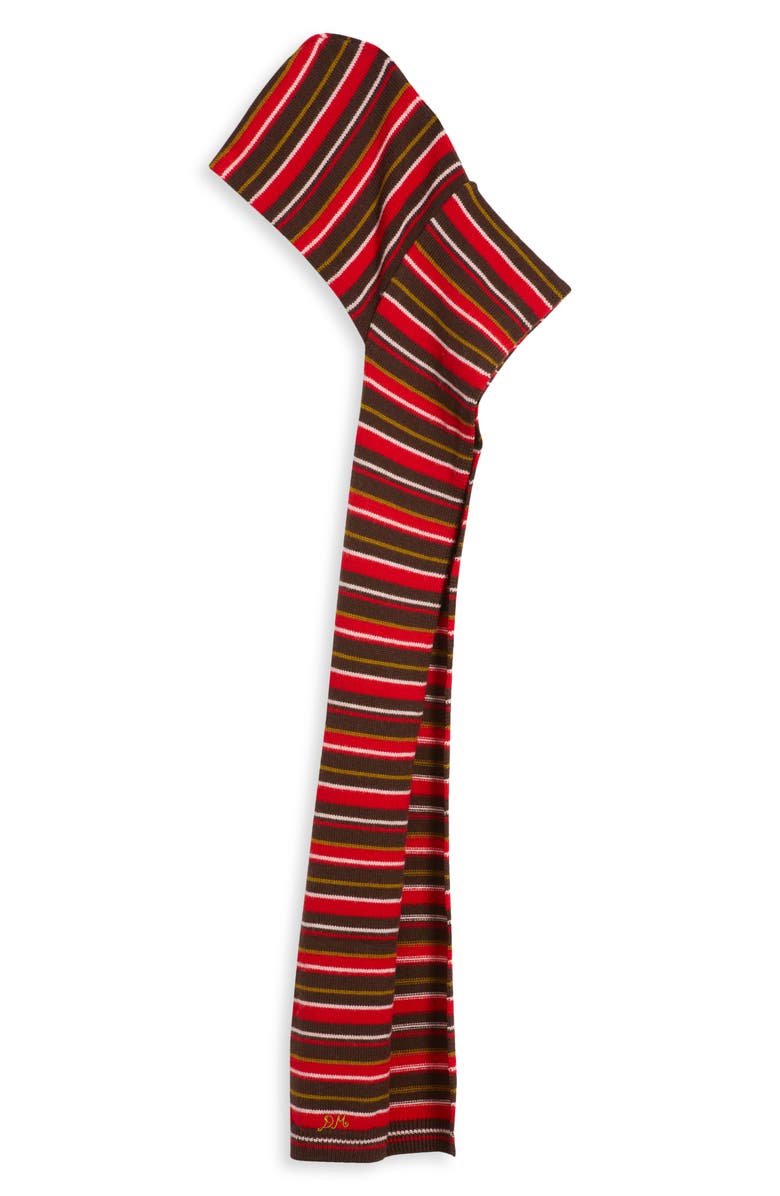Damson Madder Stripe Tie Front Hood Scarf, Alternate, color, 