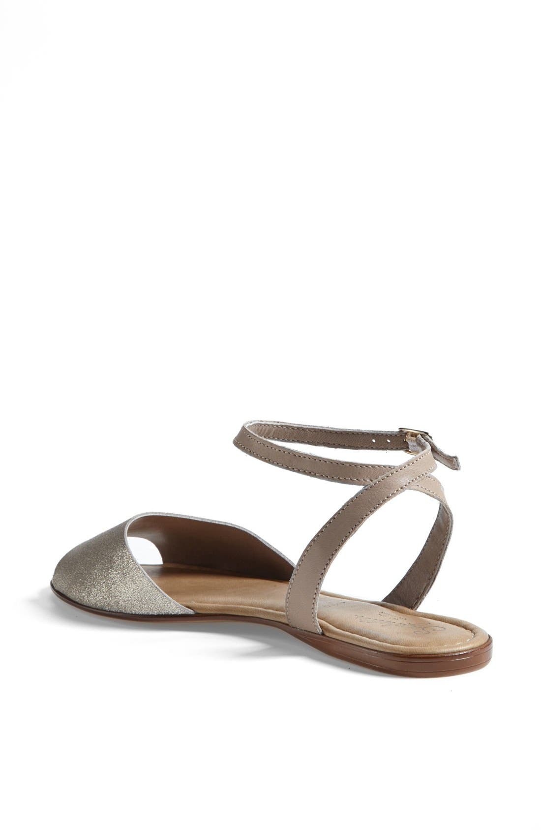 'Brand New' Leather Ankle Strap Sandal, Alternate, color, SILVER/ TAUPE