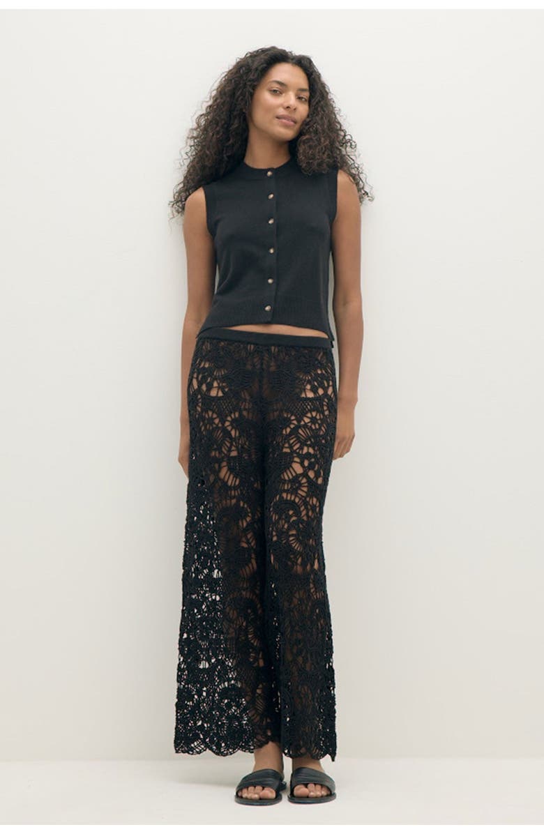 NAKED CASHMERE Emmaline Button-Up Cashmere Sweater Vest, Main, color, Black