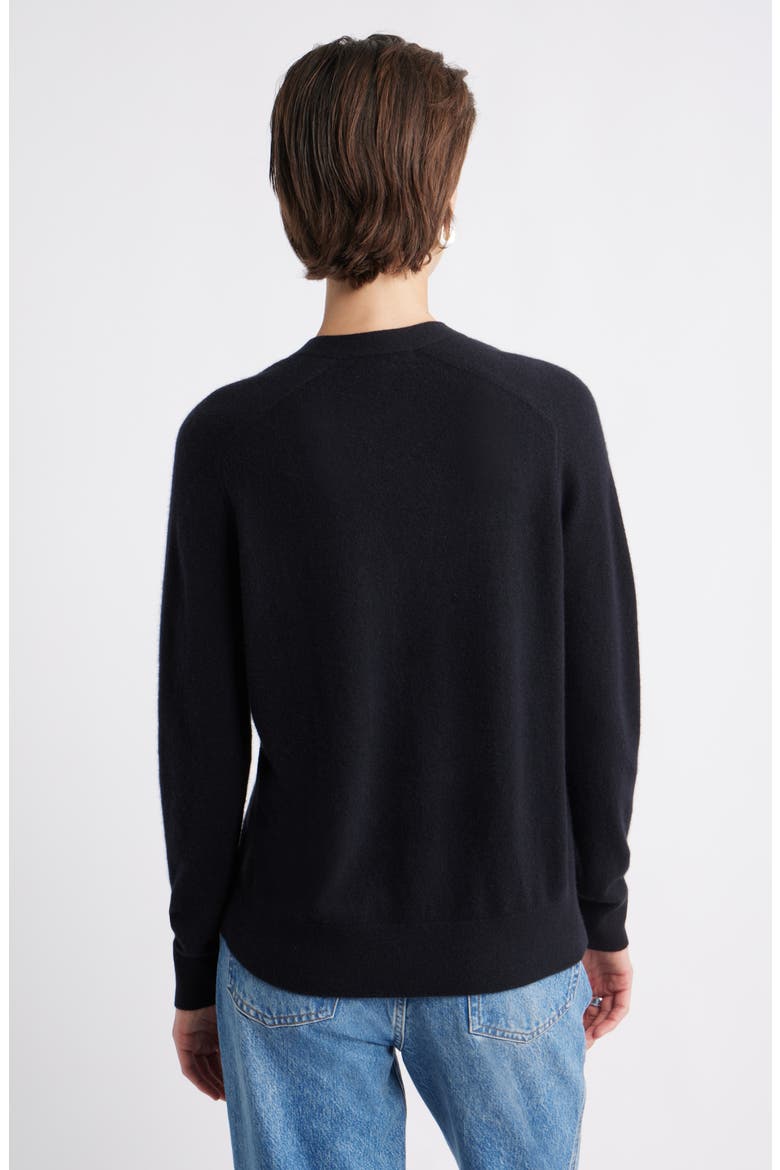 Cashmere V-Neck Cardigan, Alternate, color, BLACK ROCK