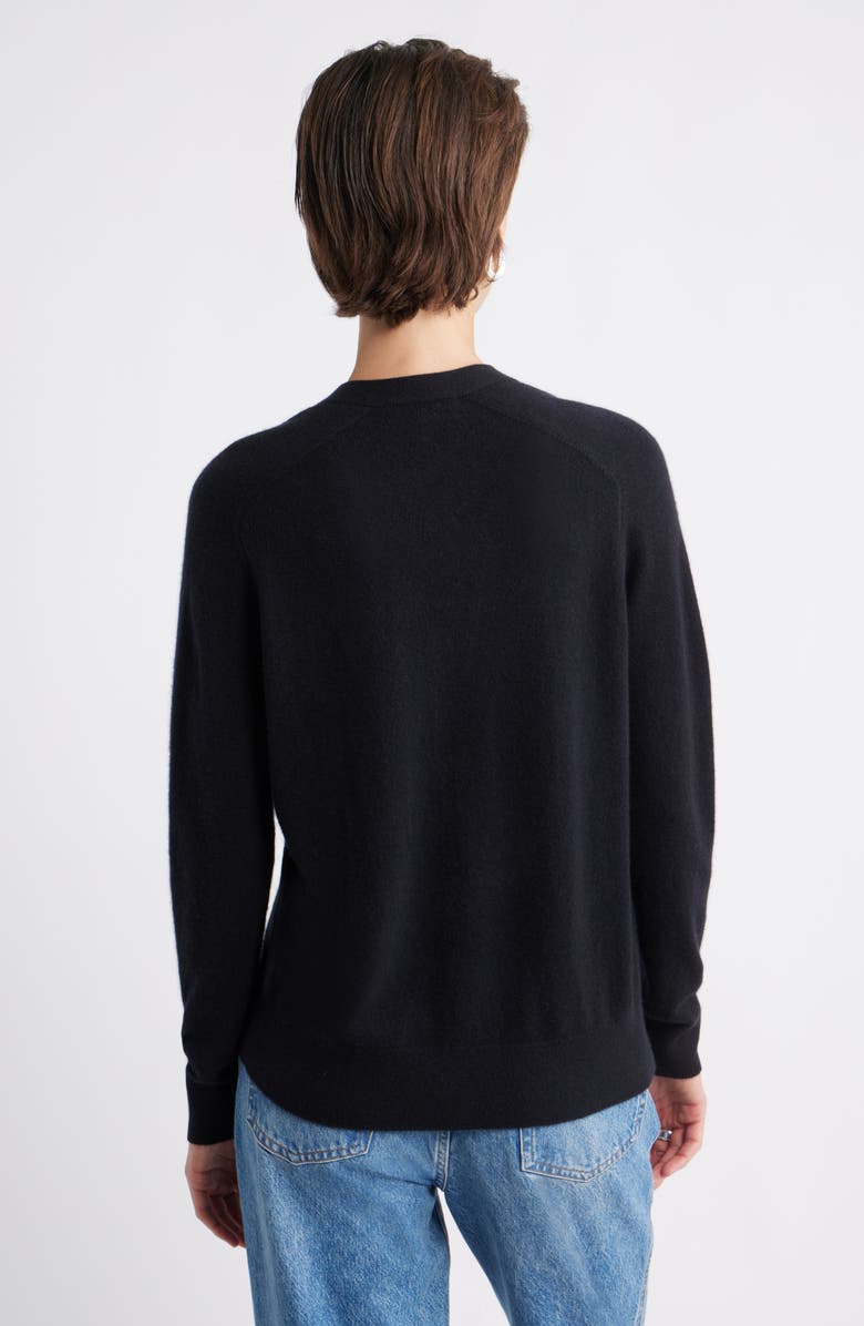 Nordstrom Cashmere V-Neck Cardigan, Alternate, color, Black Rock