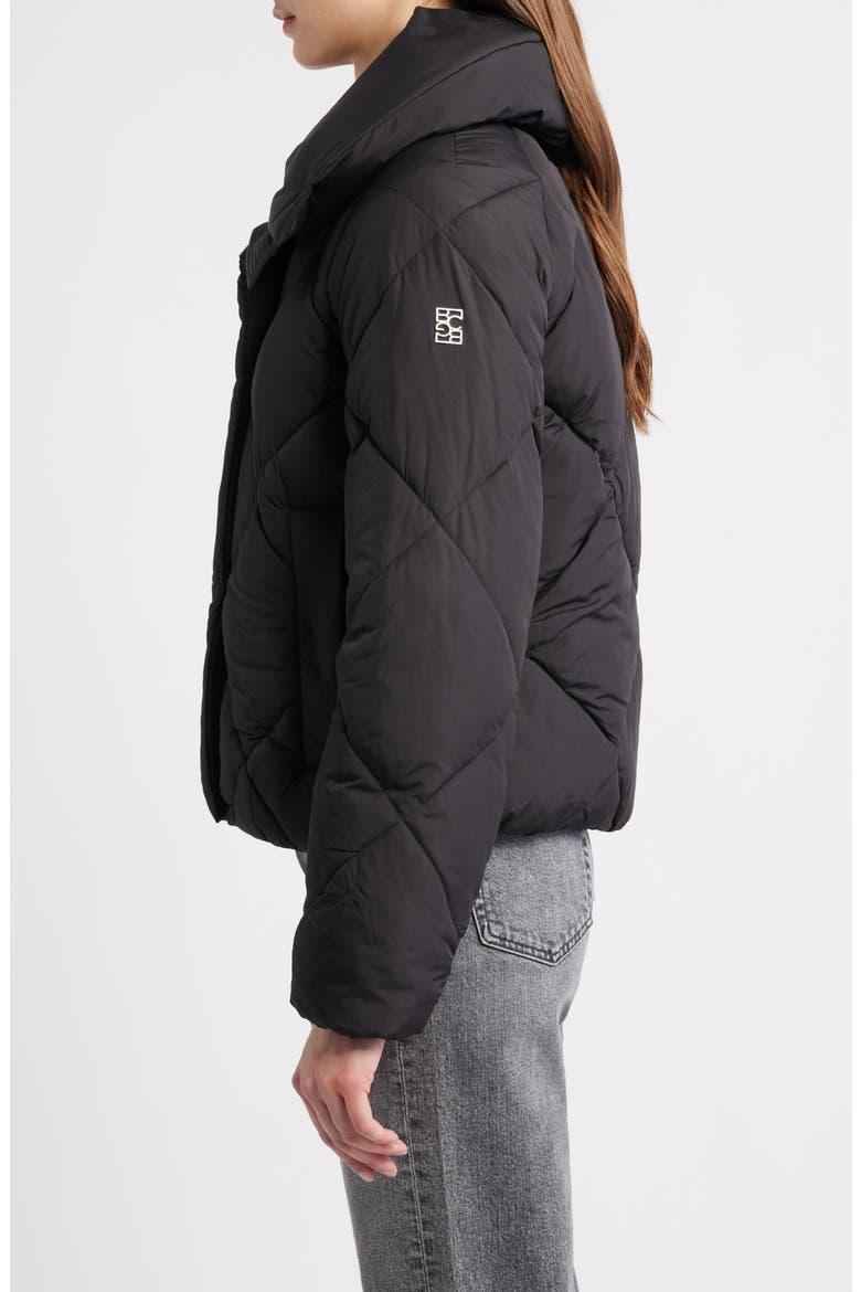 Missy Water Resistant Diamond Quilted Jacket, Alternate, color, BLACK