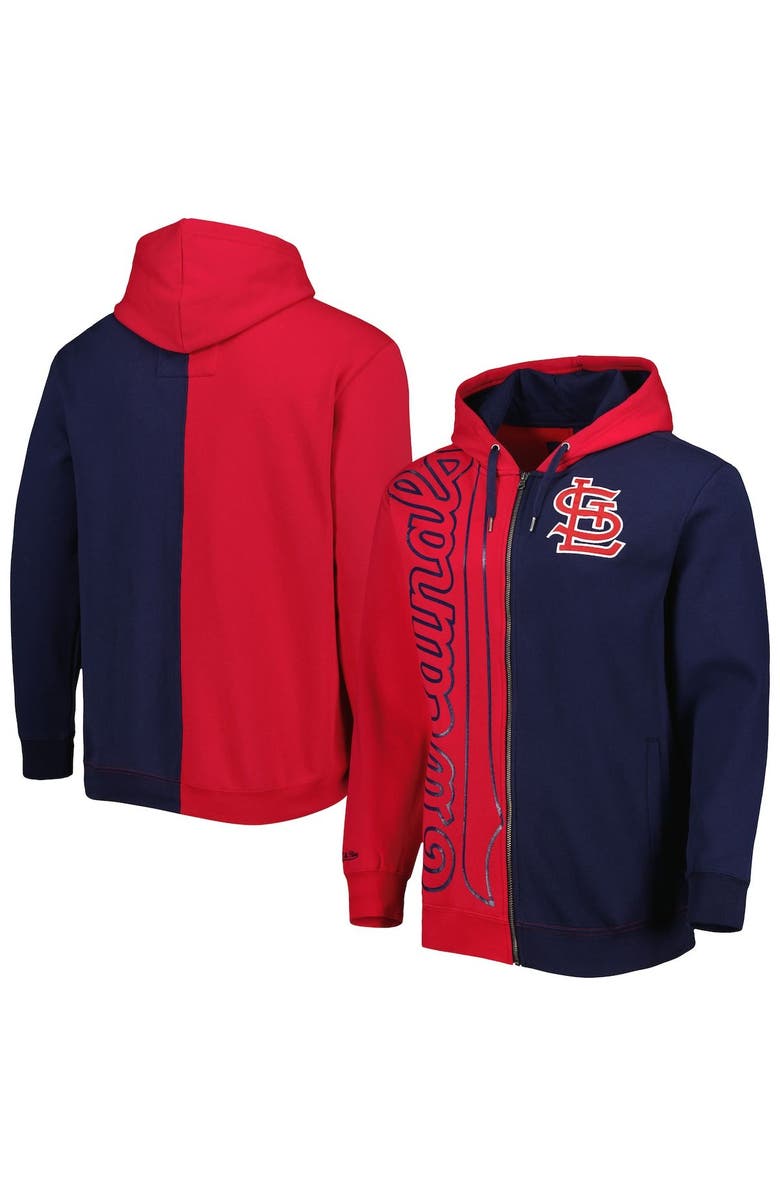 Mitchell & Ness Men's Mitchell & Ness Red/Navy St. Louis Cardinals Fleece Full-Zip Hoodie, Main, color, Red
