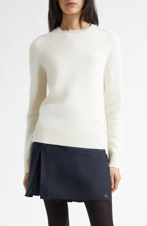 Constance Equestrian Knight Design Stretch Cashmere Crewneck Sweater