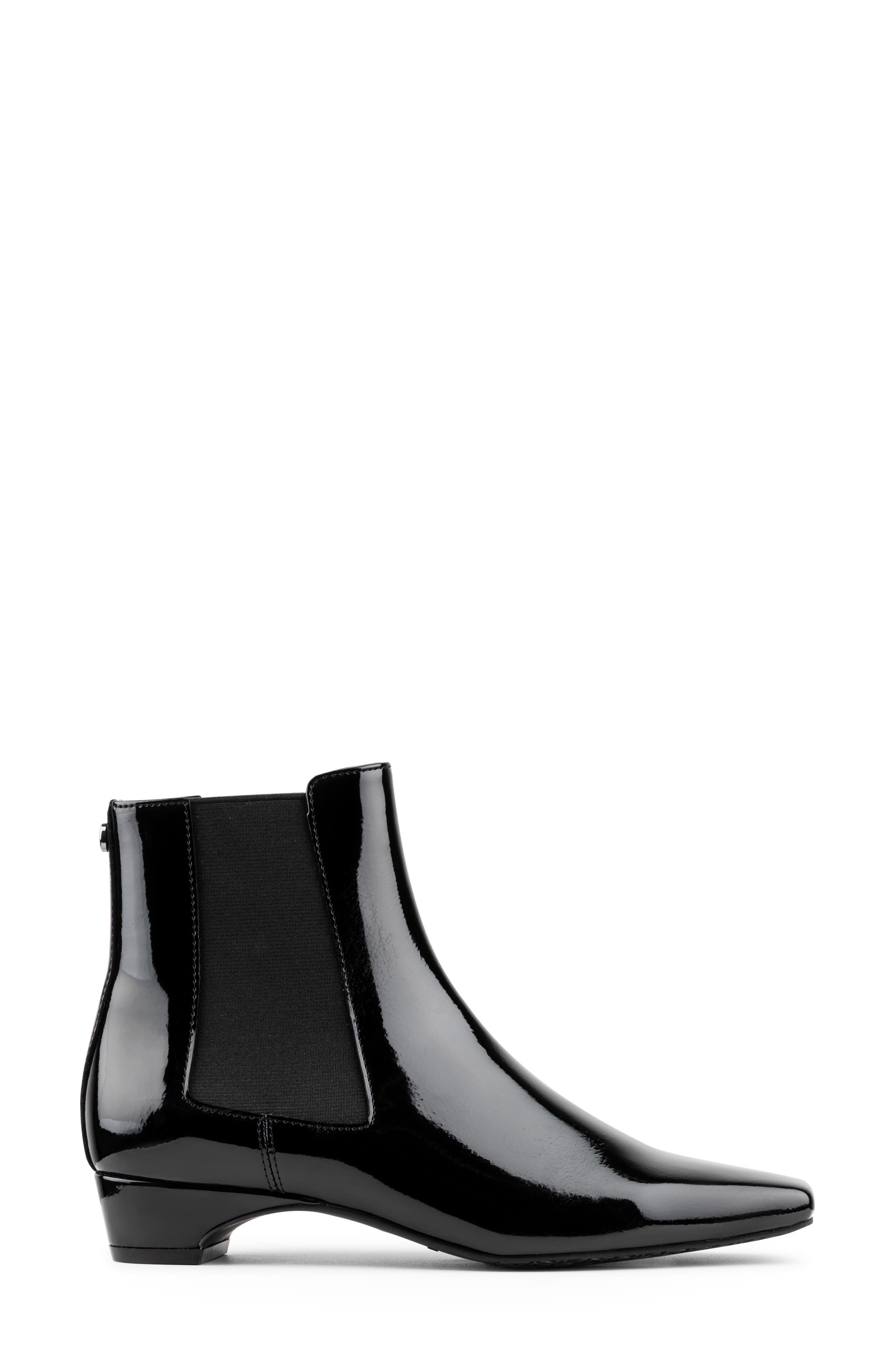 Donald Pliner CIty Patent Chelsea Boot, Alternate, color, Black