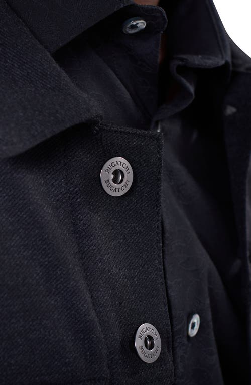 Bugatchi Knit Trucker Jacket In Black