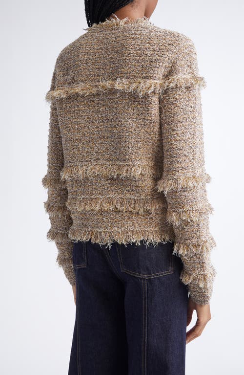 Ulla Johnson Gita Fringe Detail Metallic Tweed Jacket In Yellow