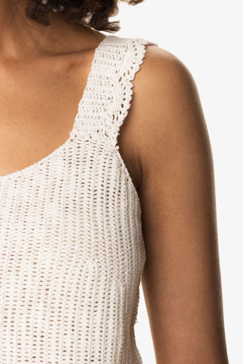 Helen Jon Scallop Crochet Tank In White
