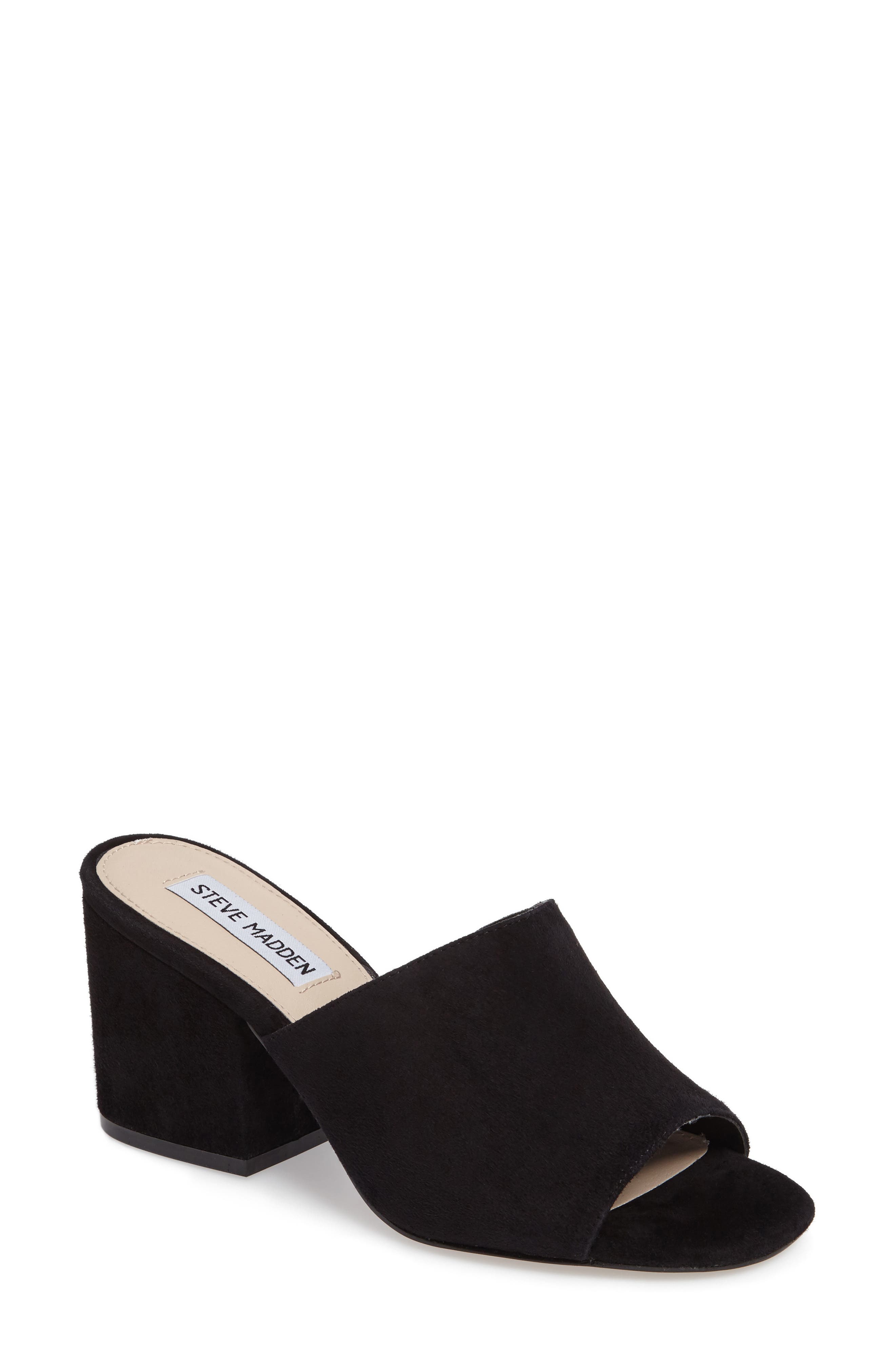 Dalis Slide Sandal, Main, color, BLACK SUEDE