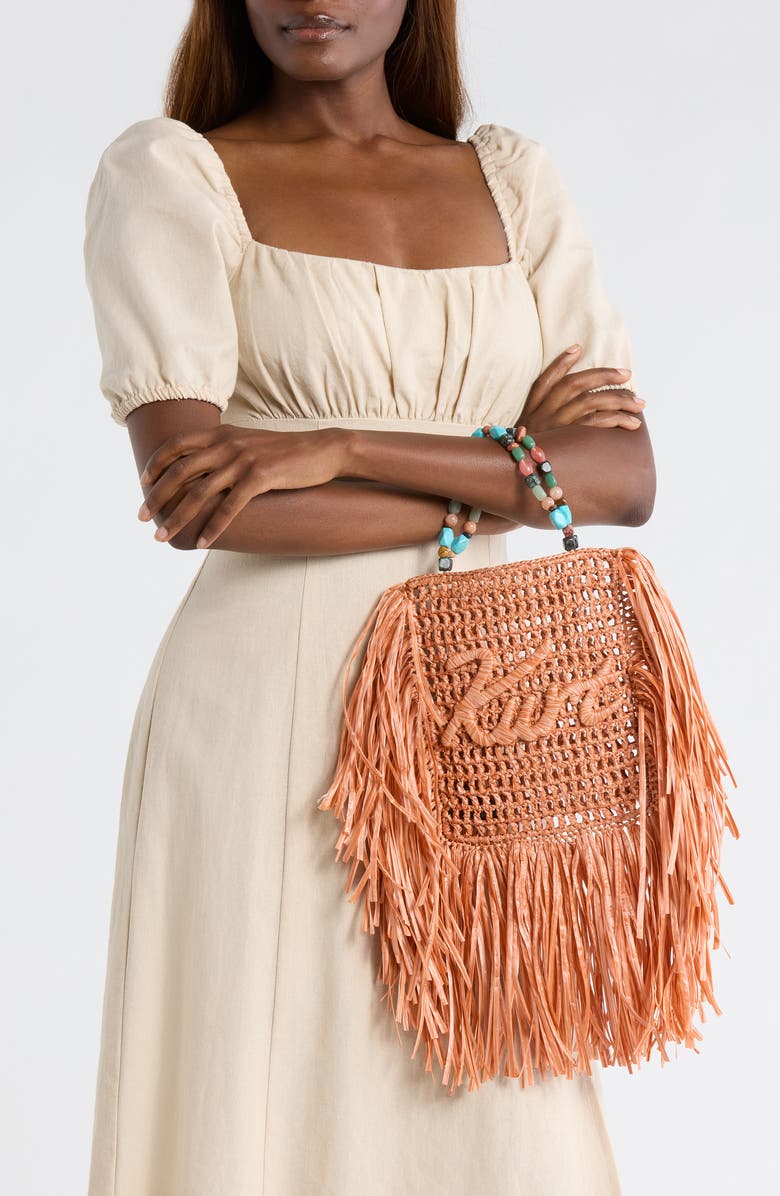 Kurt Geiger London Mini Kurt Fringe Tote, Alternate, color, Orange