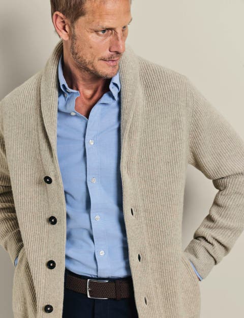 Chunky Merino Shawl Neck Cardigan