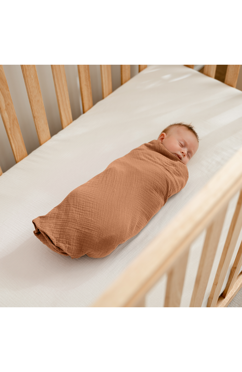Comfy Cubs Muslin Swaddle Blankets Pack of 3, Alternate, color, Sand, Cedar, Caramel