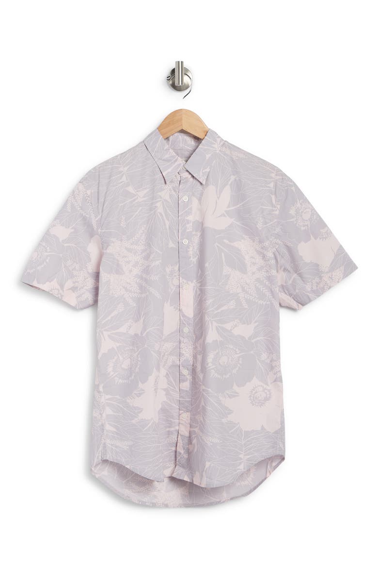Astor Printed Short Sleeve Shirt, Alternate, color, ASTER PINK