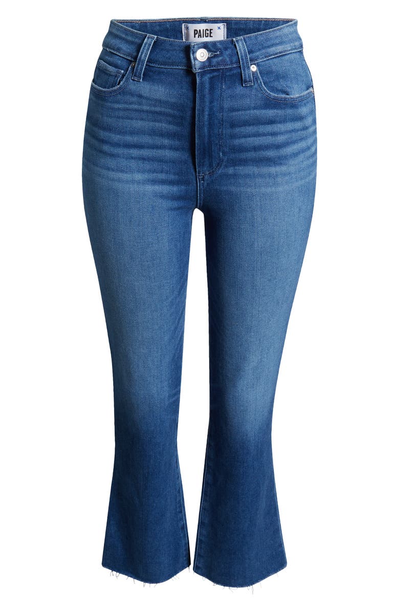 PAIGE Claudine High Waist Frayed Hem Flare Jeans, Alternate, color, Stardom