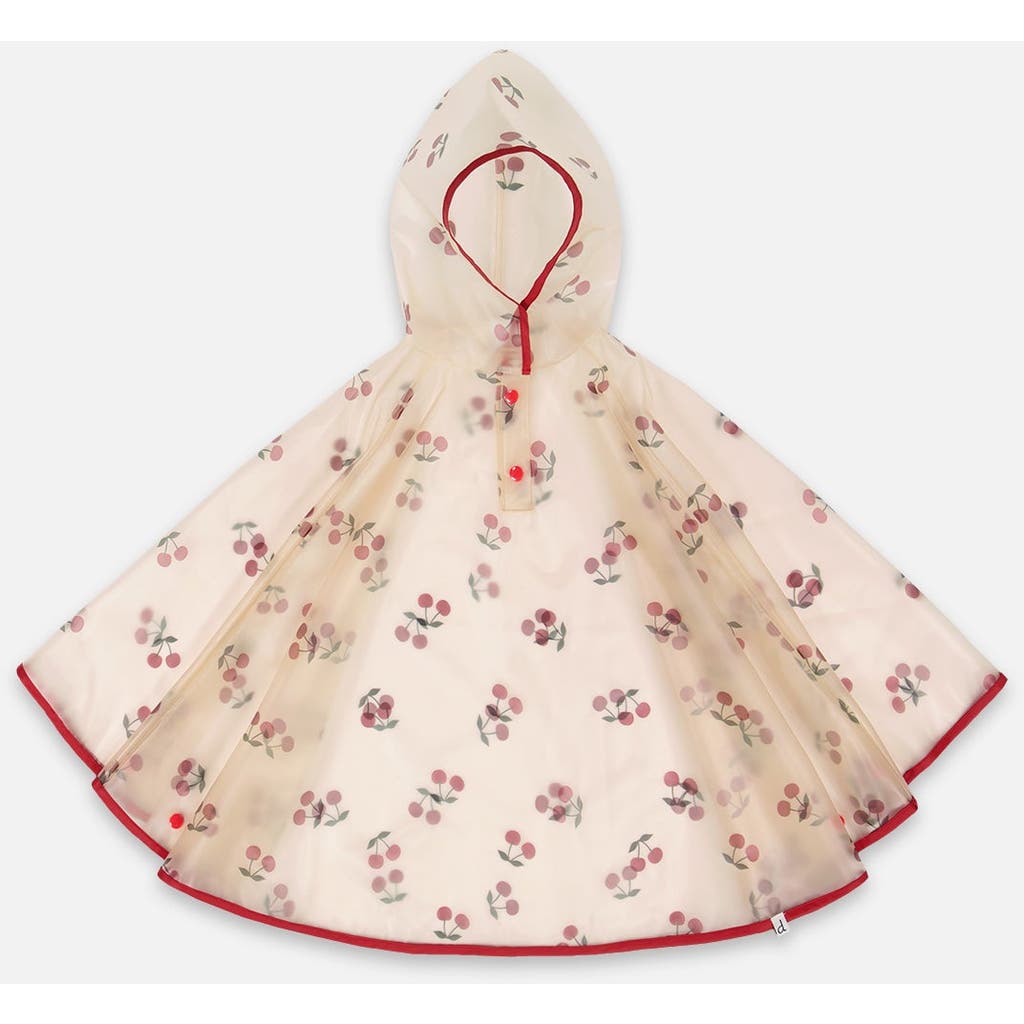 DEUX PAR DEUX DEUX PAR DEUX LITTLE GIRL'S RED CHERRY PRINTED RAIN CAPE