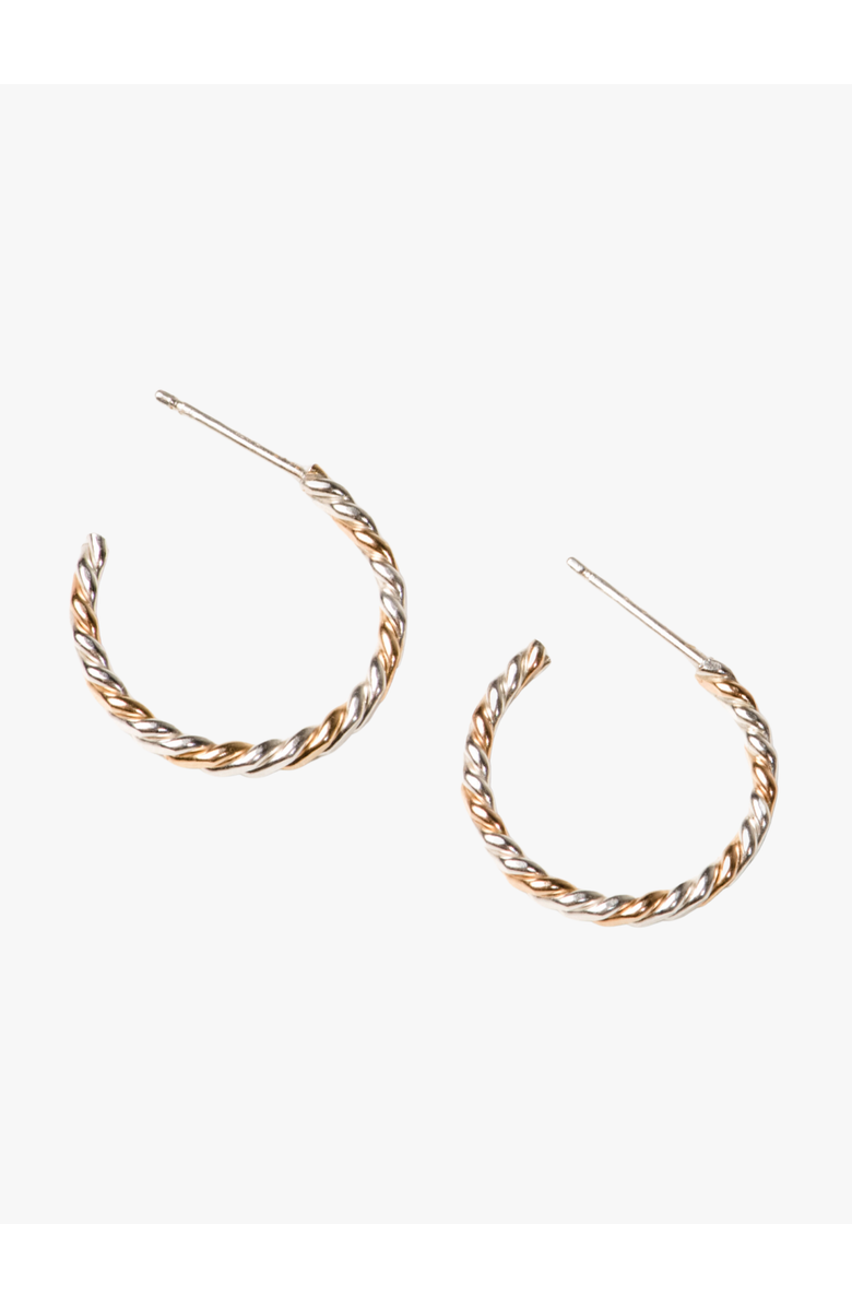 ABLE Two-Tone Twist Hoops, Main, color, Gold