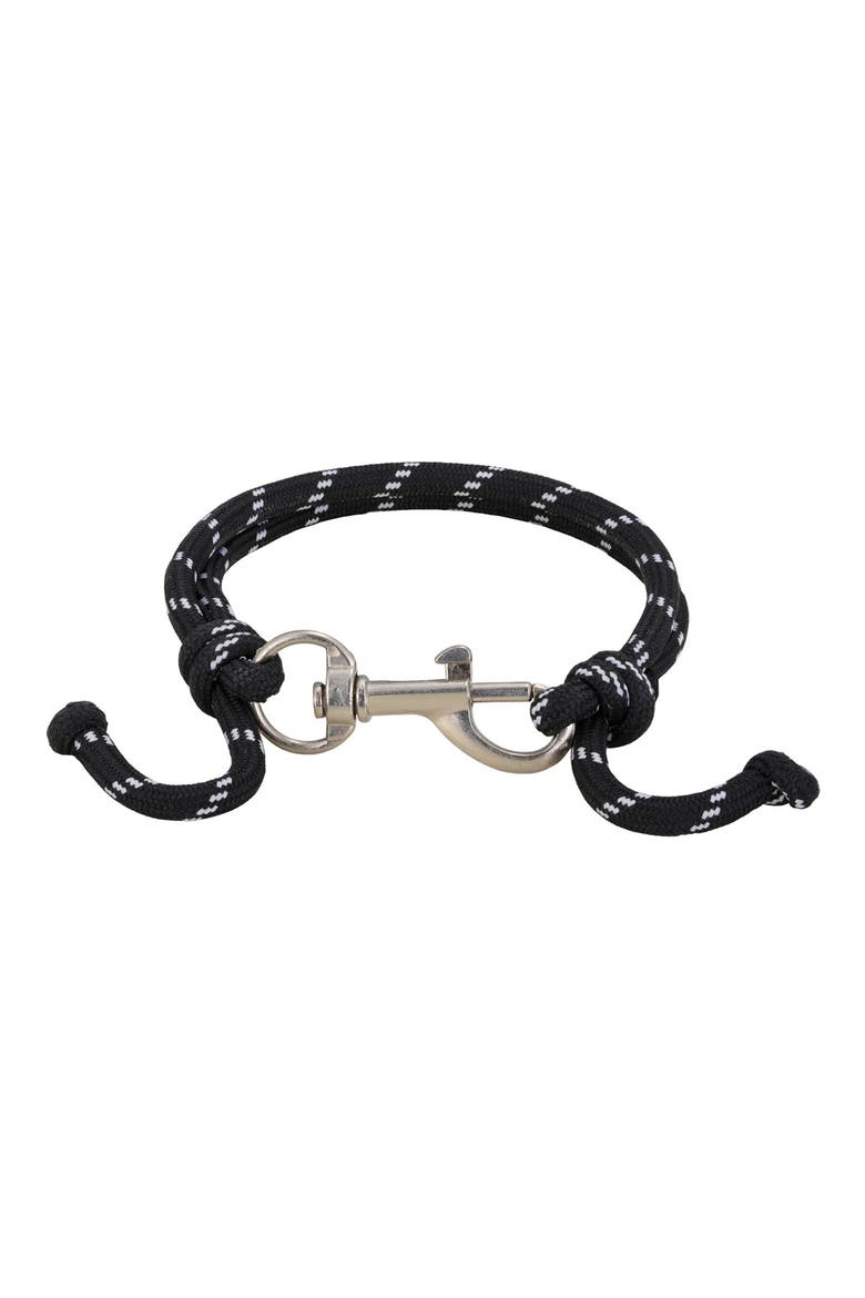 Men's Adjustable Cord Bracelet, Main, color, BLACK/ SILVER