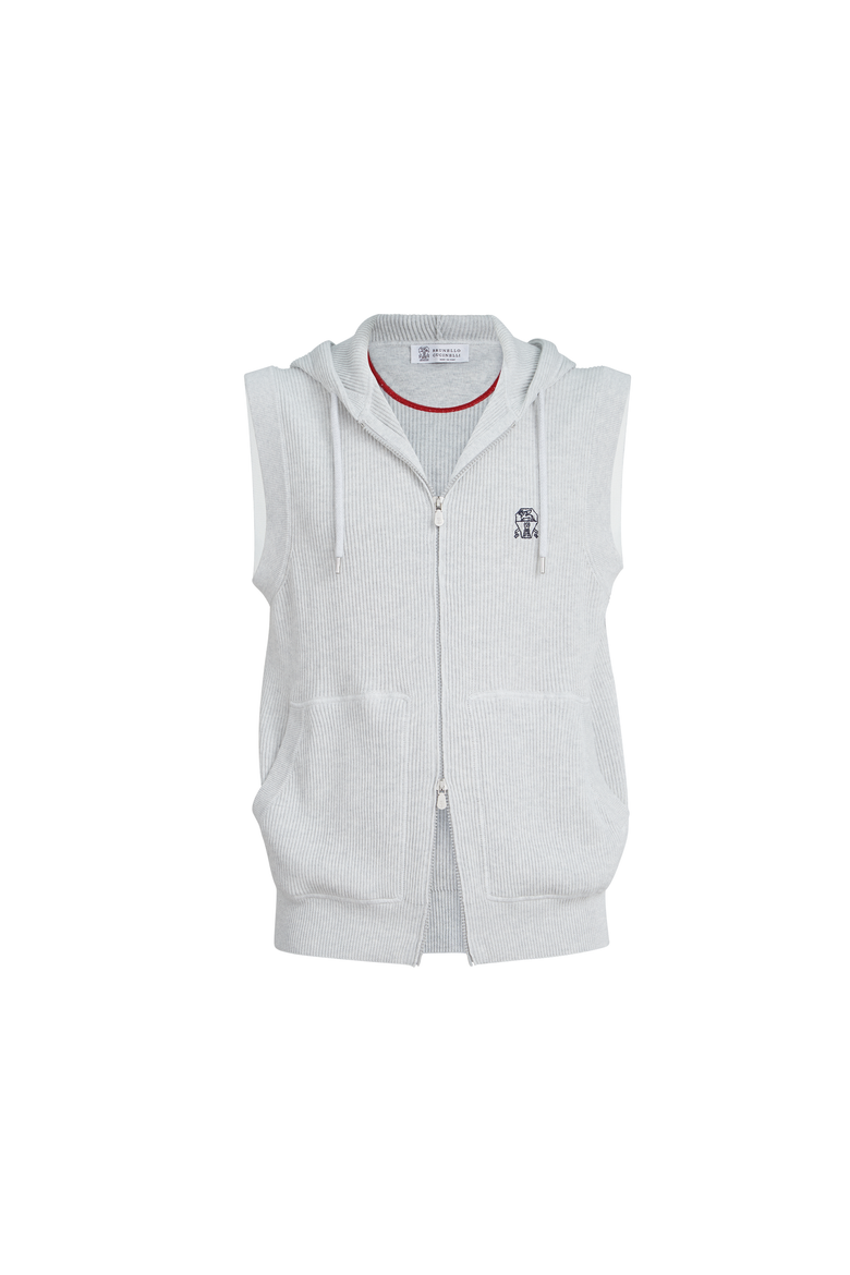 Cotton knit vest, Alternate, color, Fog
