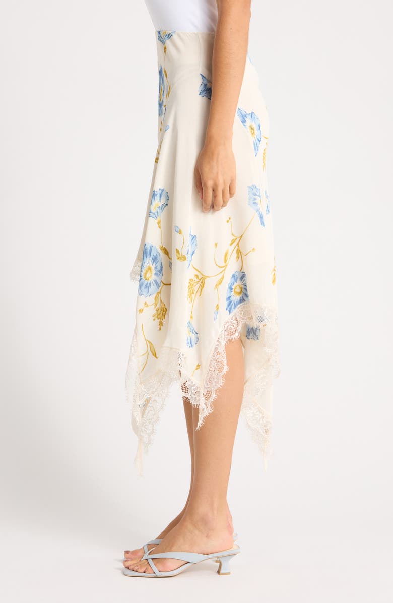 Reformation Liliana Lace Handkerchief Hem Skirt, Alternate, color, Glorious