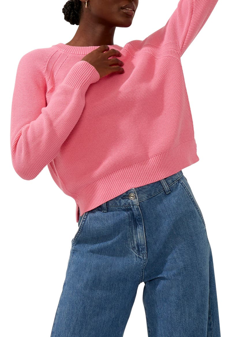 Lilly Mozart Cotton Sweater, Main, color, AURORA PINK
