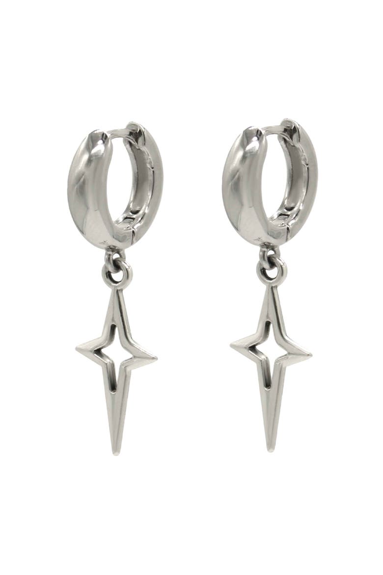 Sparkle Charm Huggie Earrings, Main, color, Silver