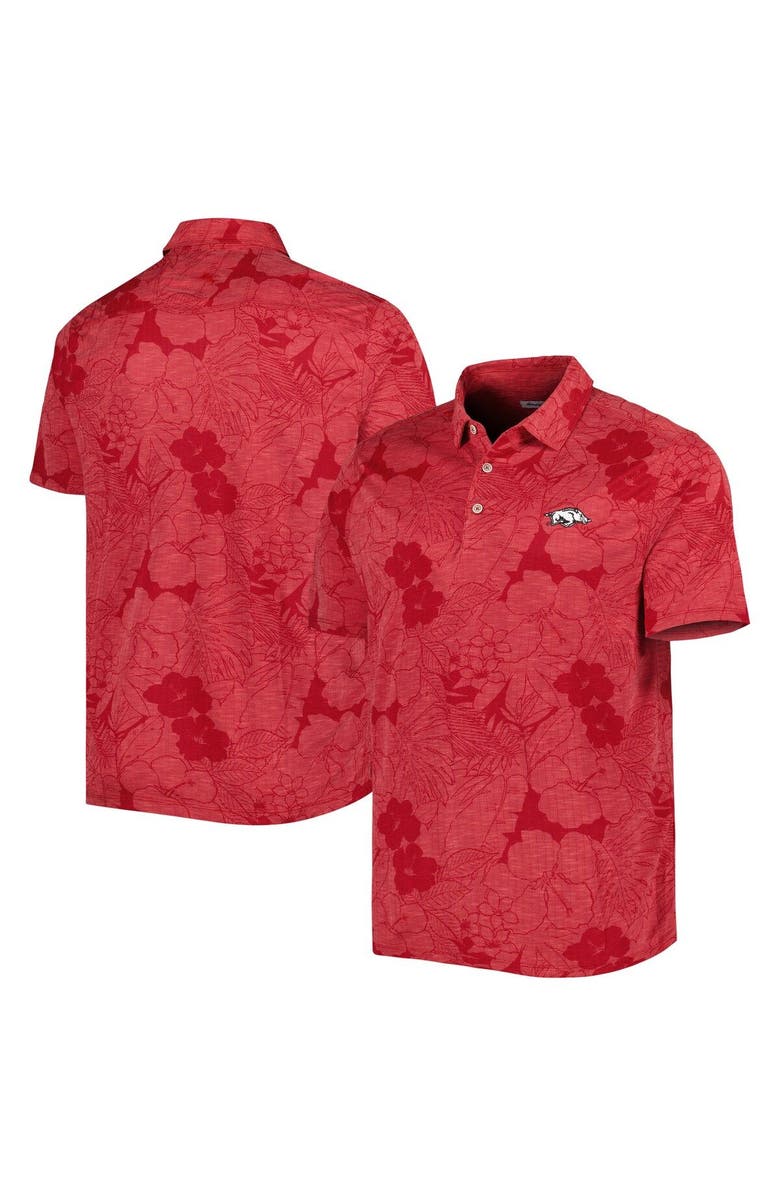 Tommy Bahama Men's Tommy Bahama Cardinal Arkansas Razorbacks Miramar Blooms Polo, Main, color, 