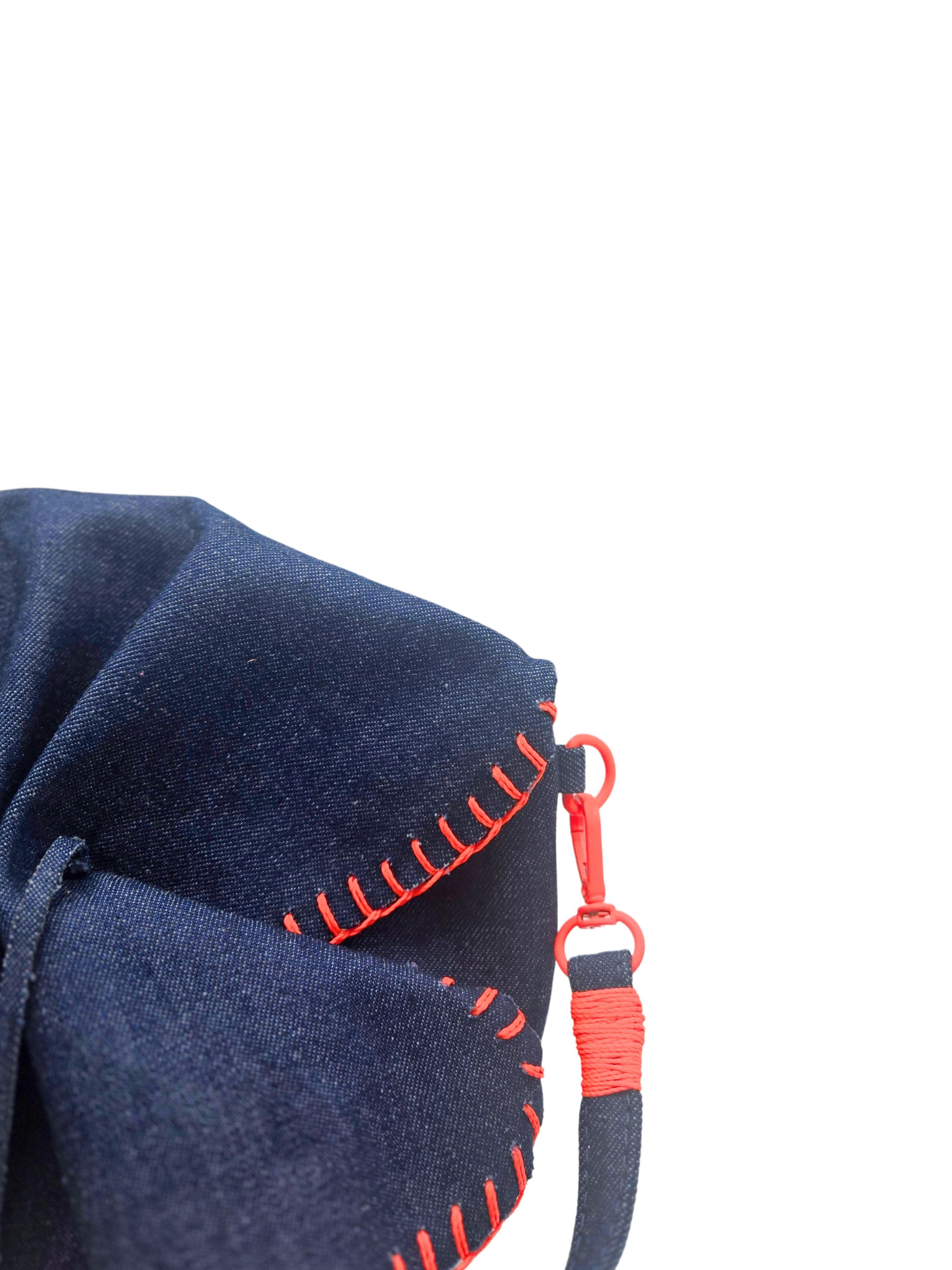 Carlos Falchi Medium Butterfly Suede Leather Bag, Alternate, color, Denim