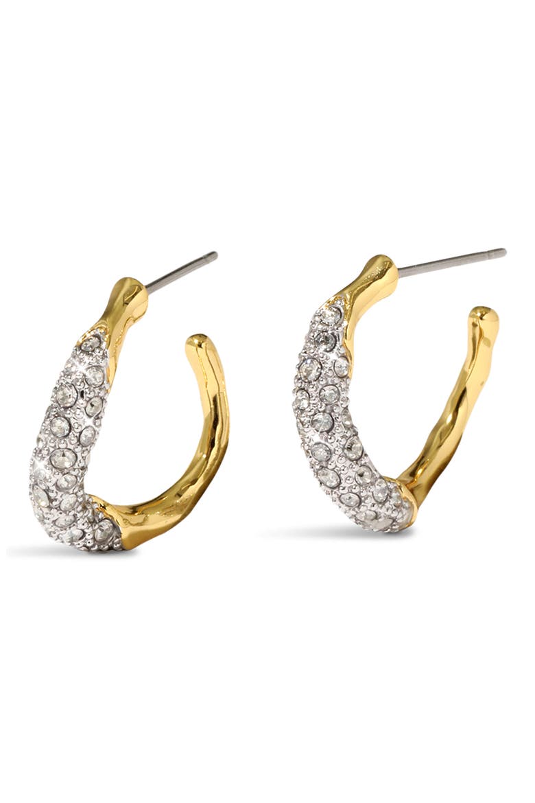 Solanales Crystal Twist Mini Hoop Earrings, Alternate, color, CRYSTALS