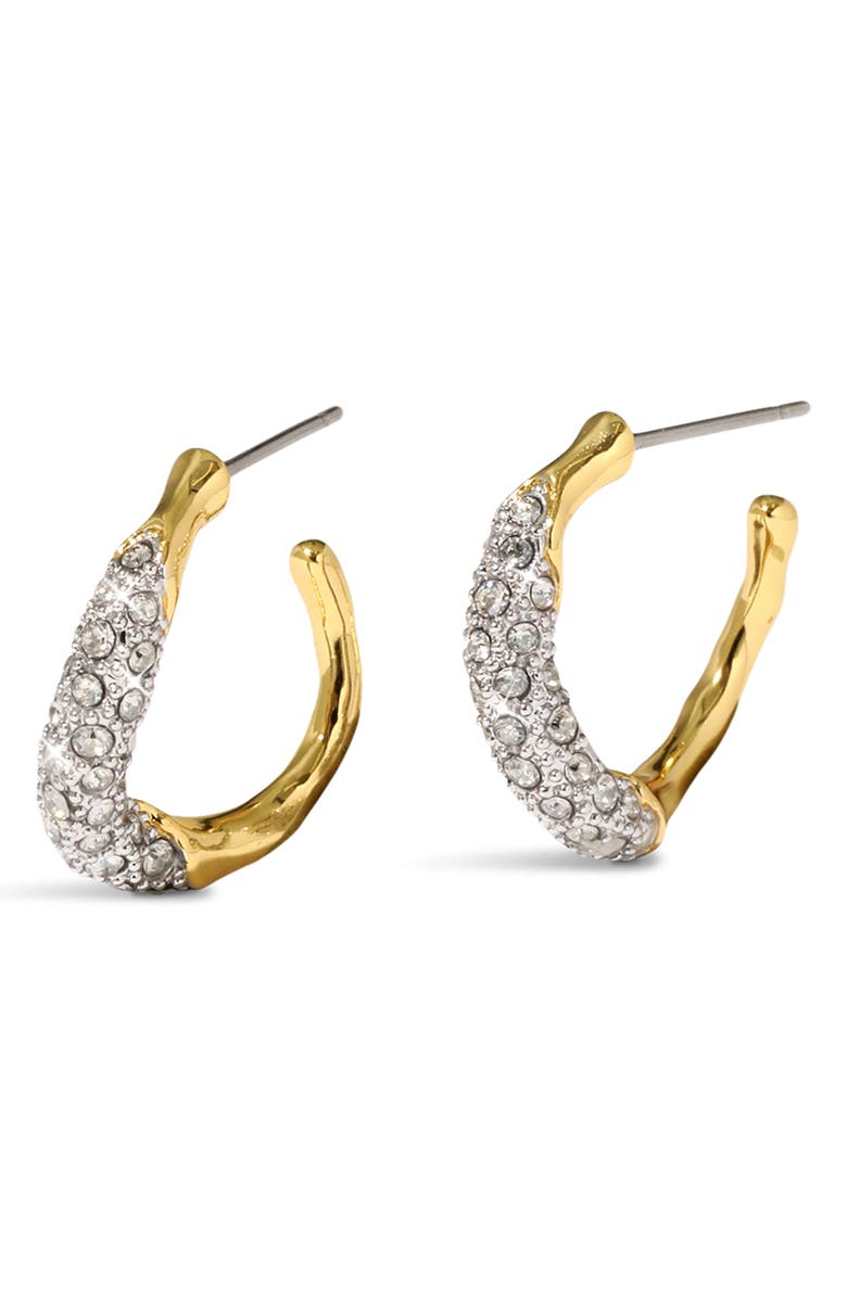 Alexis Bittar Solanales Crystal Twist Mini Hoop Earrings, Alternate, color, Crystals