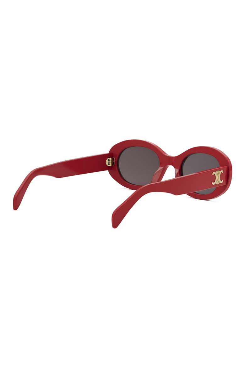 Triomphe 52mm Oval Sunglasses, Alternate, color, RED/ SMOKE