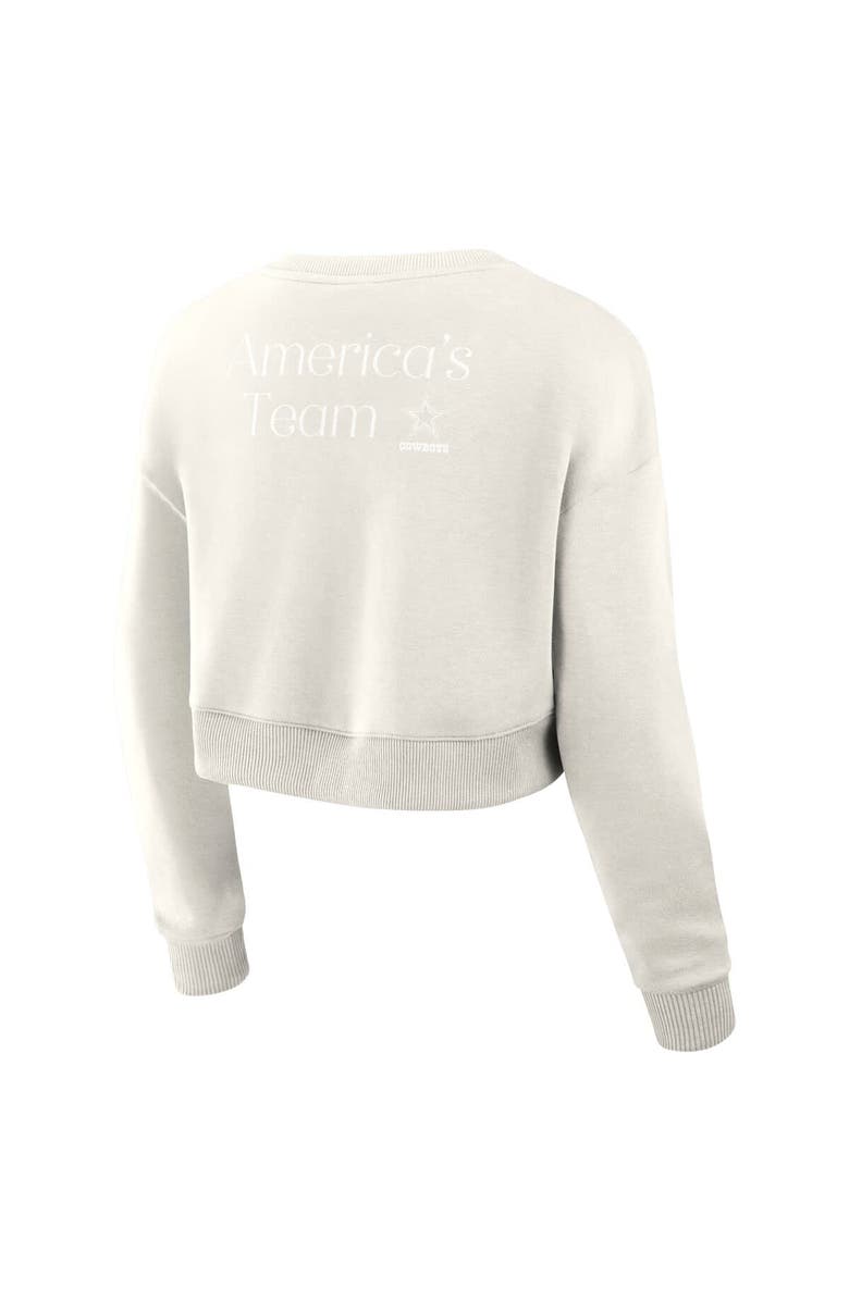 FANATICS Women's Fanatics Cream Dallas Cowboys Studio Tri-Blend Cropped Pullover Sweatshirt, Alternate, color, Cream