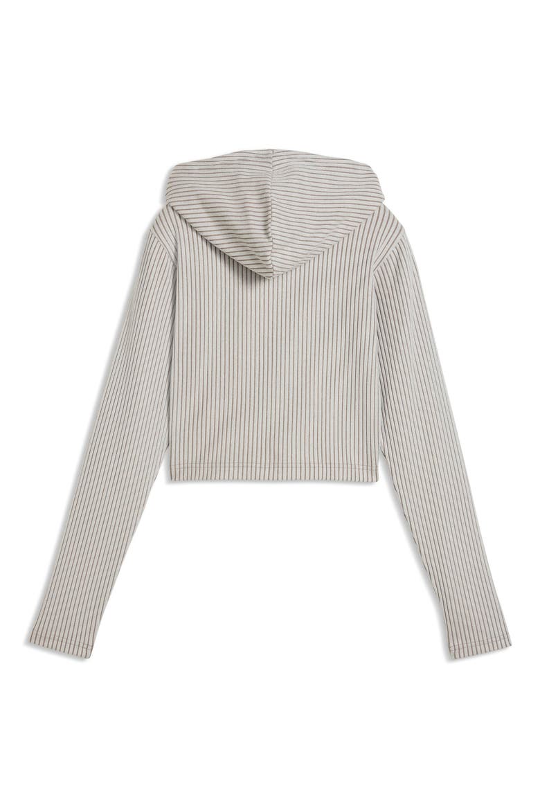 Ribbed Full Zip Hoodie, Alternate, color, MOUSE GRAY HEATHER